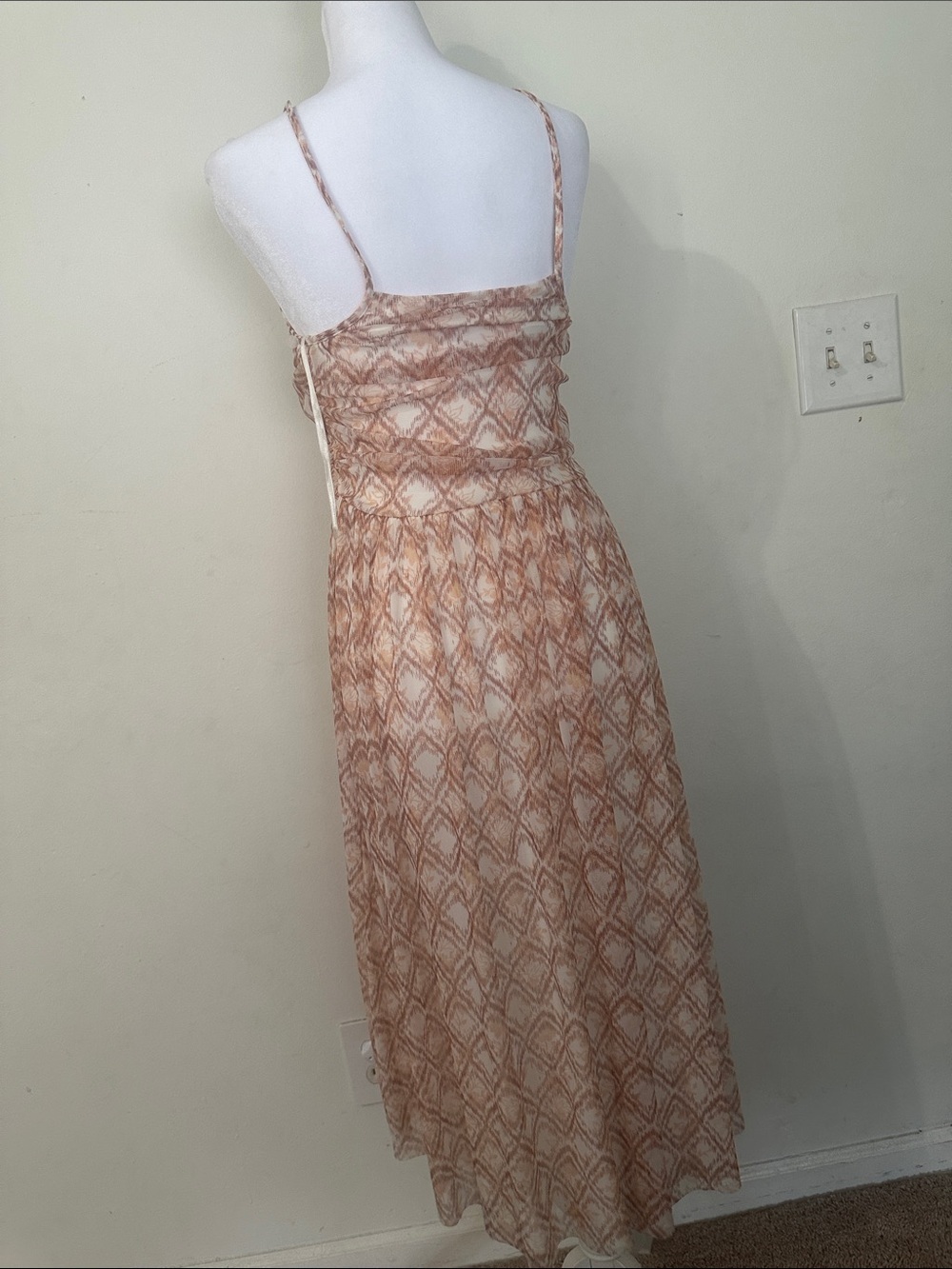 Free People high-low summer sun dress Sz L - Picture 3 of 8